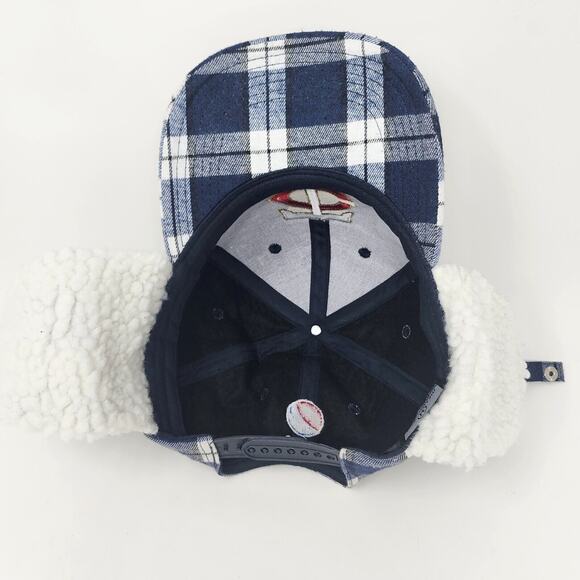 Minnesota Twins Cap Sherpa Earflap Blue Flannel Plaid Snapback Baseball One Size - Picture 9 of 11
